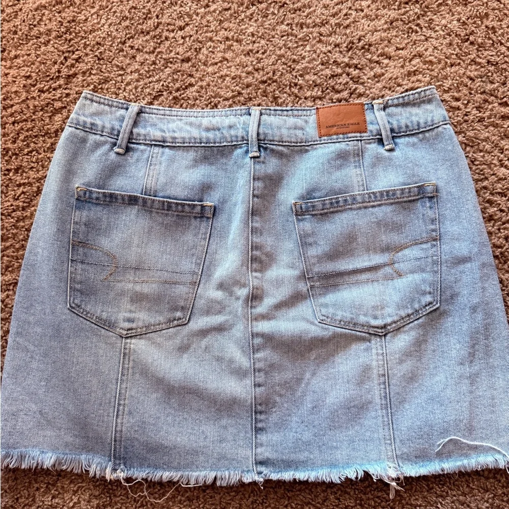 American Eagle Outfitters Blue Button-Up Mini Skirt - Picture 5 of 7